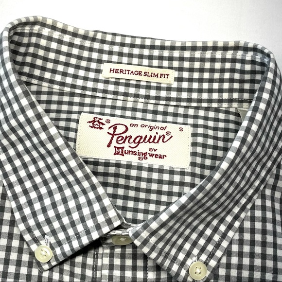 Original Penguin Men’s Casual Button Down Shirt Plaid Heritage Slim Fit Size S - Picture 2 of 16
